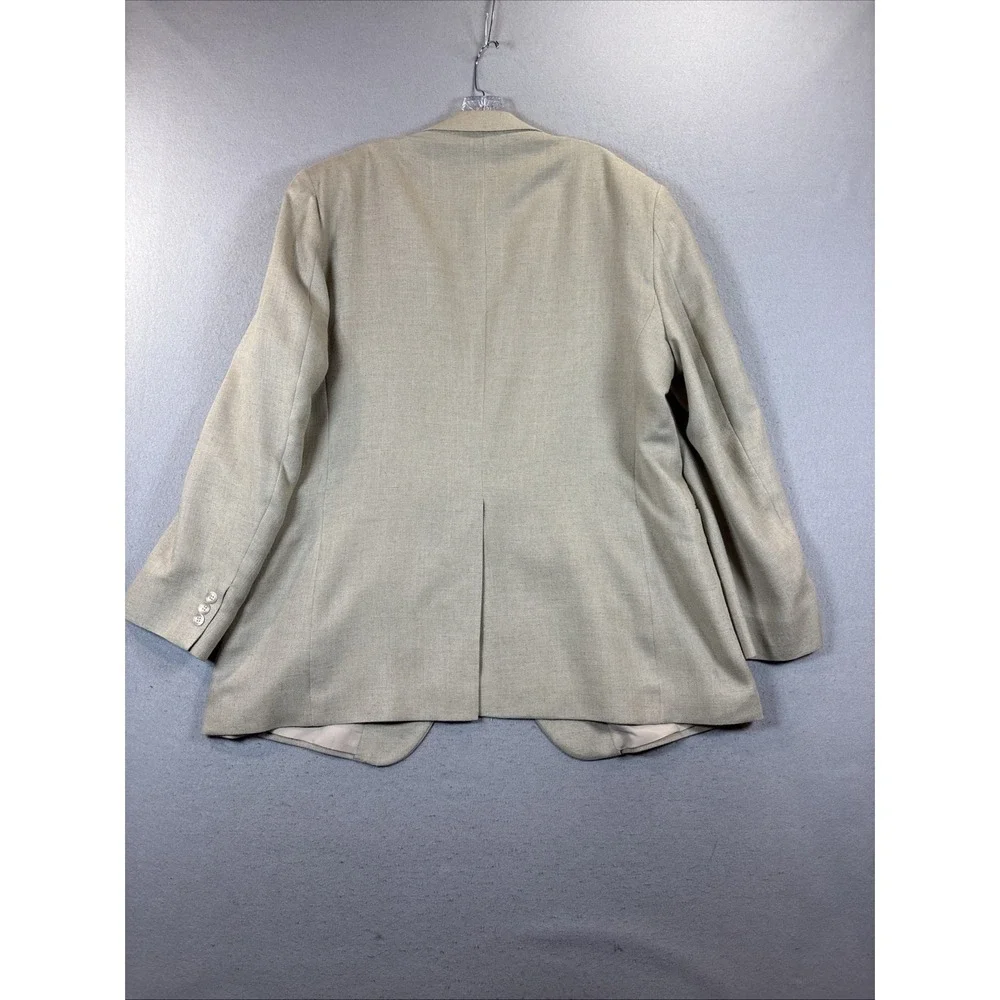 Haggar Gentlemans Fit Beige Linen‎ Blend Blazer Jacket 48L EUC